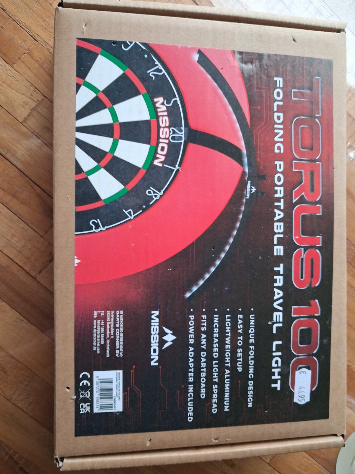 Mission Torus 100 Opvouwbare Draagbare Dartbord Verlichting, Ophalen, Zo goed als nieuw, Overige typen