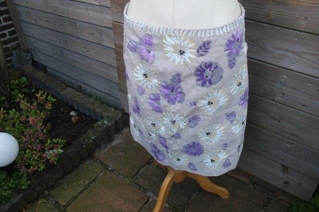 Rok beige/ wit/ lila Maliparmi mt 42 (EU 38) Vaste prijs, Kleding | Dames, Maat 38/40 (M), Beige, MAliparmi, Ophalen of Verzenden