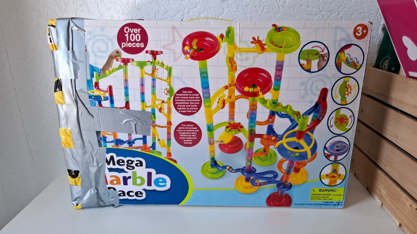 Mega Marble Race knikkerbaan - Meer dan 100 onderdelen, Ophalen of Verzenden, Gebruikt