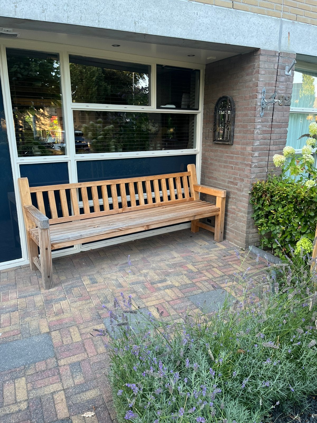 Tuinbank met kussens, Tuin en Terras, Ophalen of Verzenden, Zo goed als nieuw, Hout