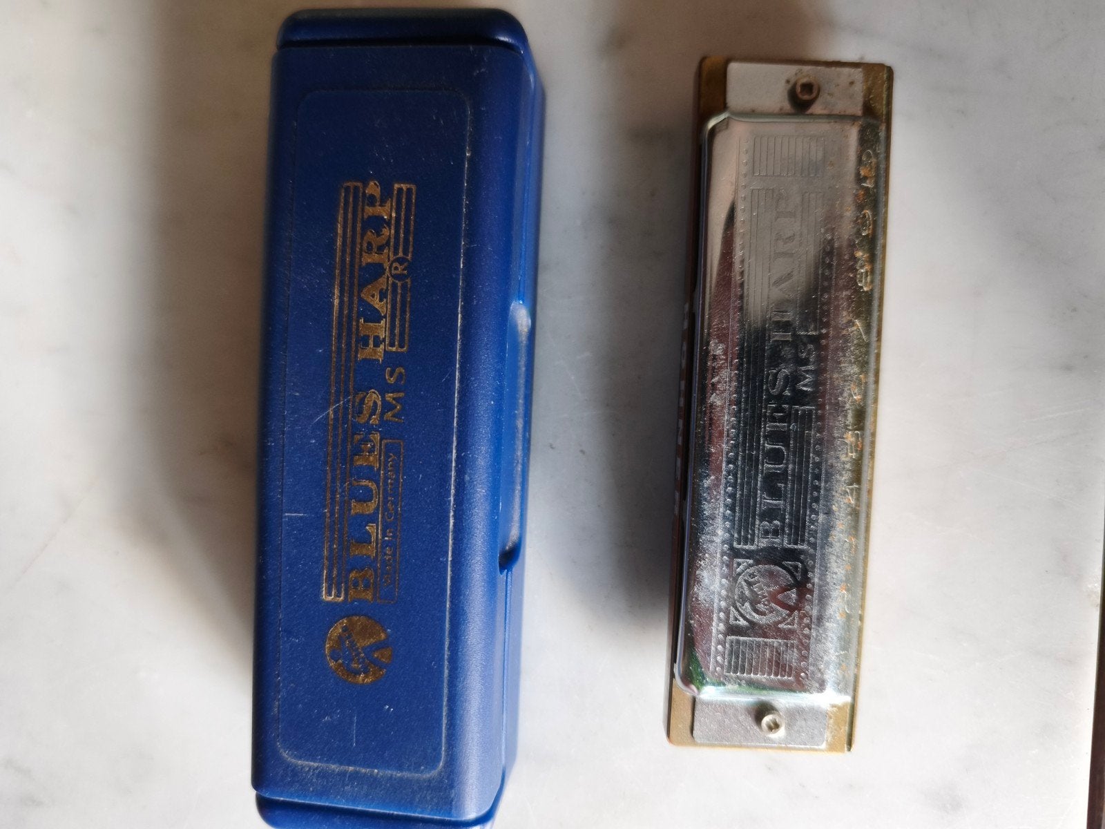 Mondharmonica hohner blues harp c, Ophalen of Verzenden, Gebruikt, C-mondharmonica, Met koffer of doosje