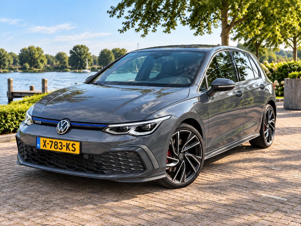 VW Golf 8 GTE 245 pk | 2021 | 68.400 km | 19” GTI-velgen, Auto's, Dealer onderhouden, Stof, 4 cilinders, Lichtsensor