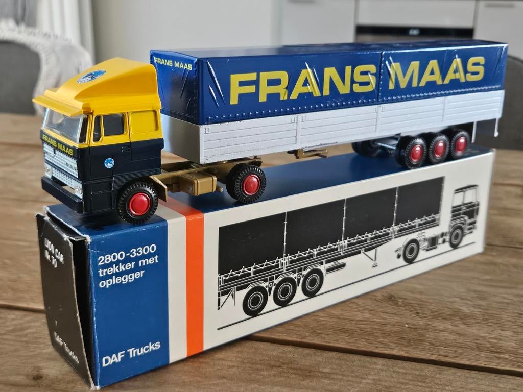 Lioncar Daf 3300 Frans Maas huiftrailer dakspoiler doos, Ophalen of Verzenden, Zo goed als nieuw, Bus of Vrachtwagen, Lion Toys