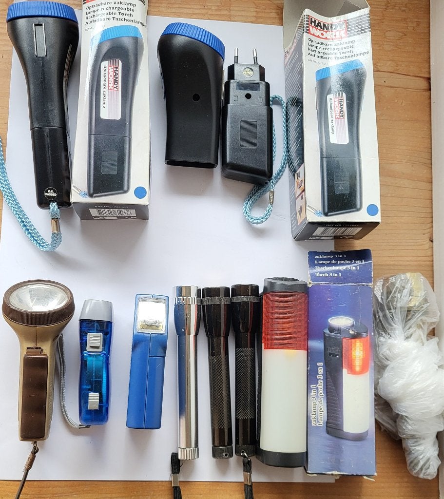 HANDLAMP om te knutselen Retro Vintage Zaklampen Looplamp, Ophalen of Verzenden, Batterij