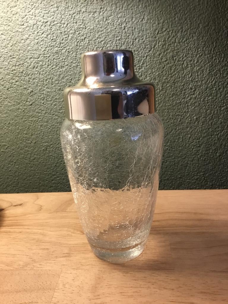 Vintage Cocktail Shaker. Craquelé glas., Antiek en Kunst, Ophalen of Verzenden