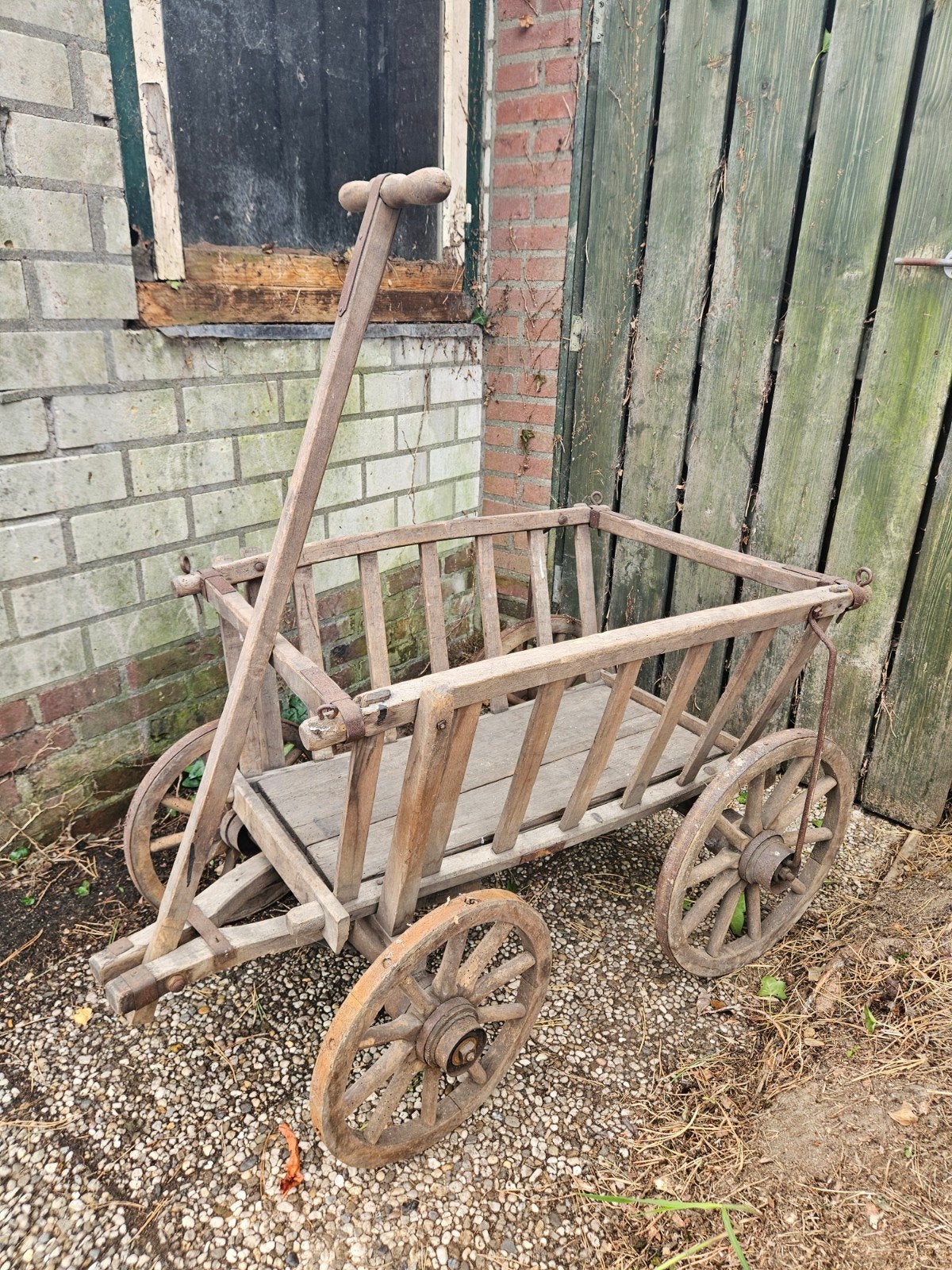 Oude houten bolderkar - Decoratief of voor gebruik, Ophalen