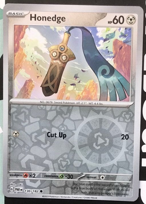 Pokemon - Honedge (PAR 130) - Reverse holo.., Ophalen of Verzenden, Nieuw, Losse kaart, Foil