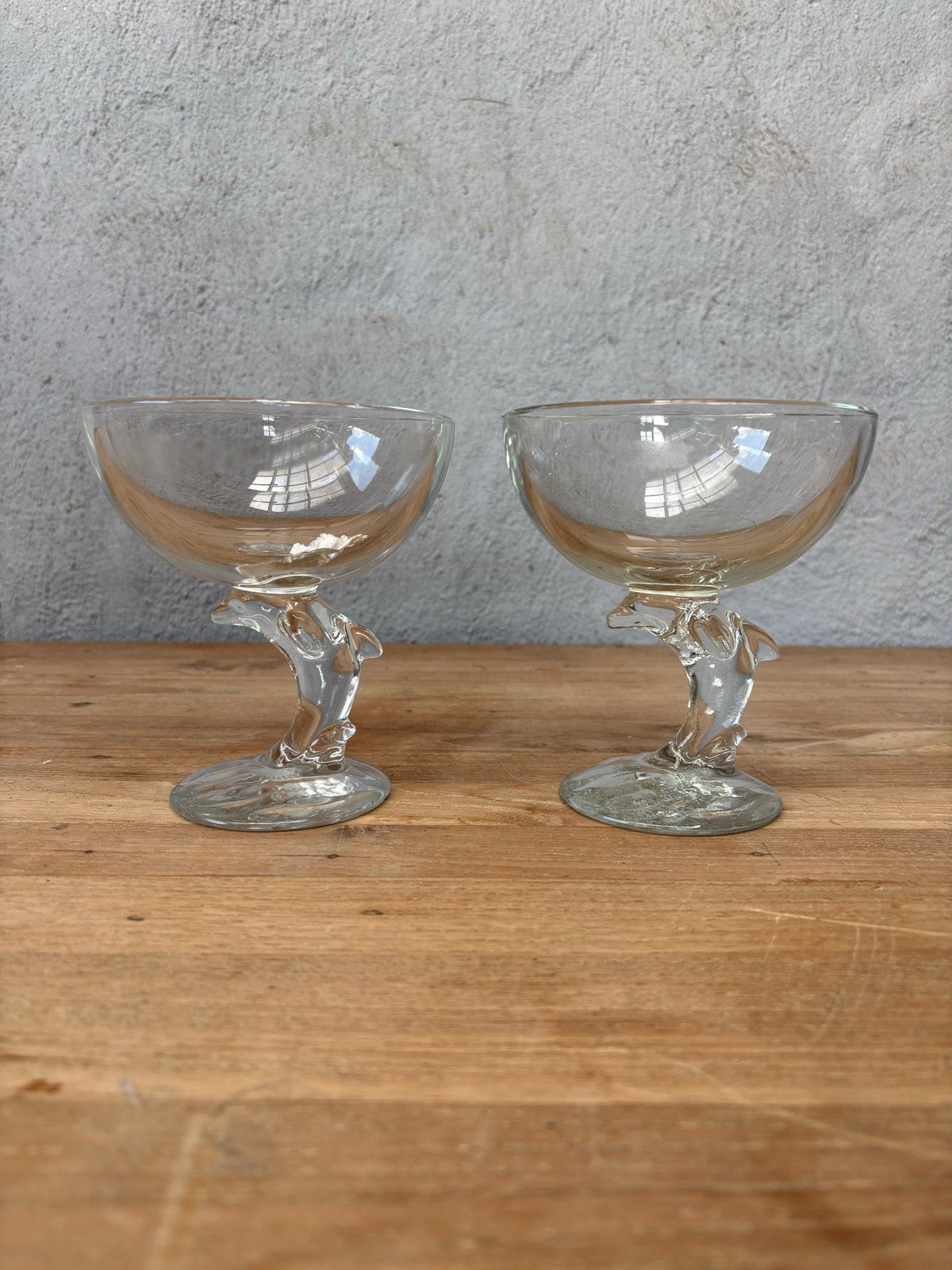 Set van 14 vintage Luminarc dolfijn glazen/ijscoupes, Antiek en Kunst, Ophalen