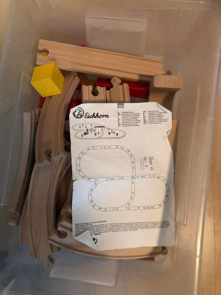 Eichhorn houten treinset met rails en accessoires, Ophalen, Gebruikt, Overige typen