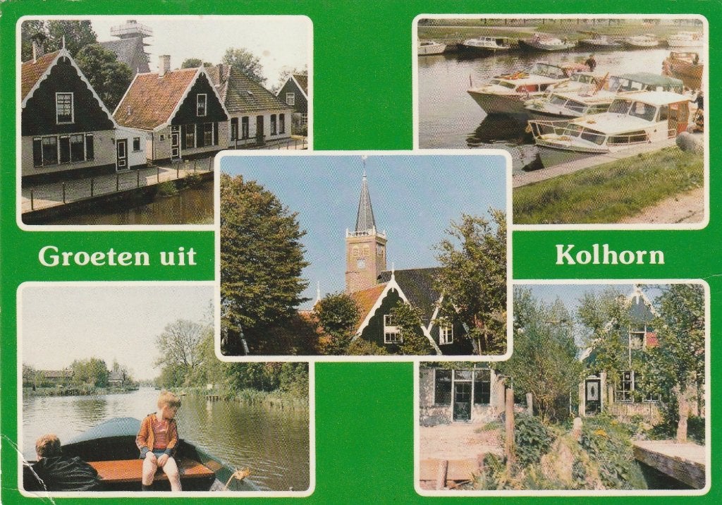 KOLHORN Gevels Sloep Kerk Haven Groeten, Verzamelen, Verzenden, 1980 tot heden, Gelopen, Noord-Holland