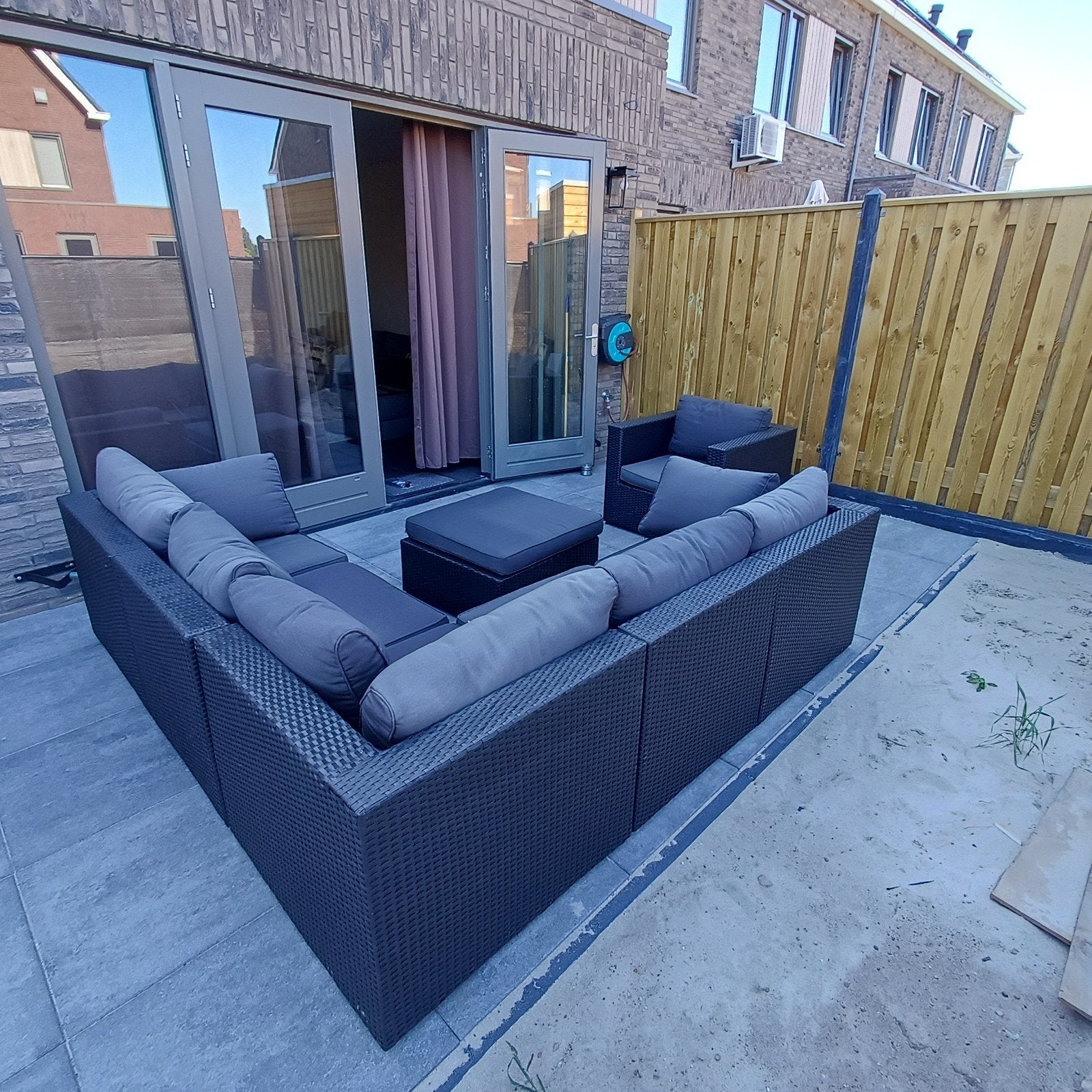 Loungeset met Hoekbank en Fauteuil, Tuin en Terras, Tuinsets en Loungesets, Ophalen, Gebruikt, Wicker
