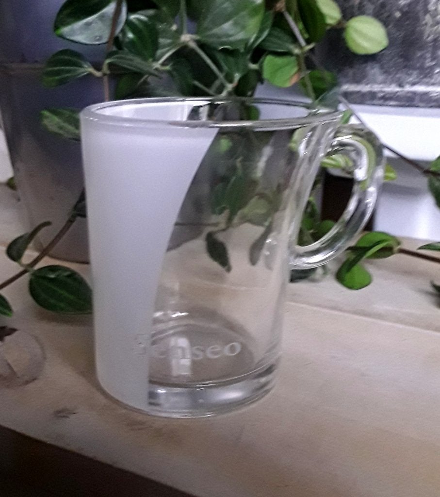 Senseoglas / senseomok - met tekst Senseo, Huis en Inrichting, Keuken | Servies, Glas of Glazen, Gebruikt, Ophalen of Verzenden