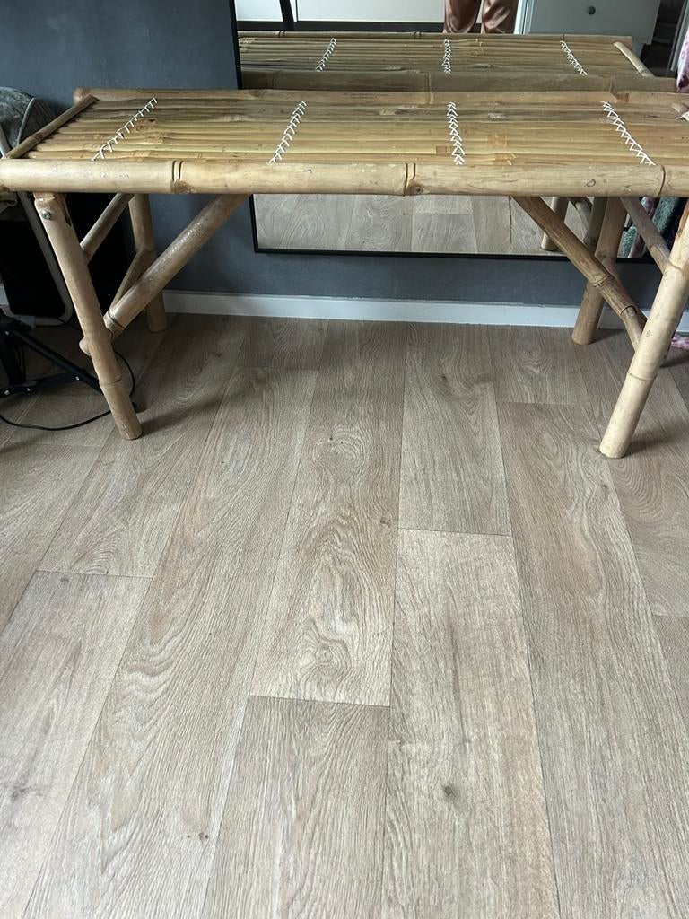 Bankje Bamboe, Huis en Inrichting, Krukjes, Ophalen, Zo goed als nieuw, Overige materialen