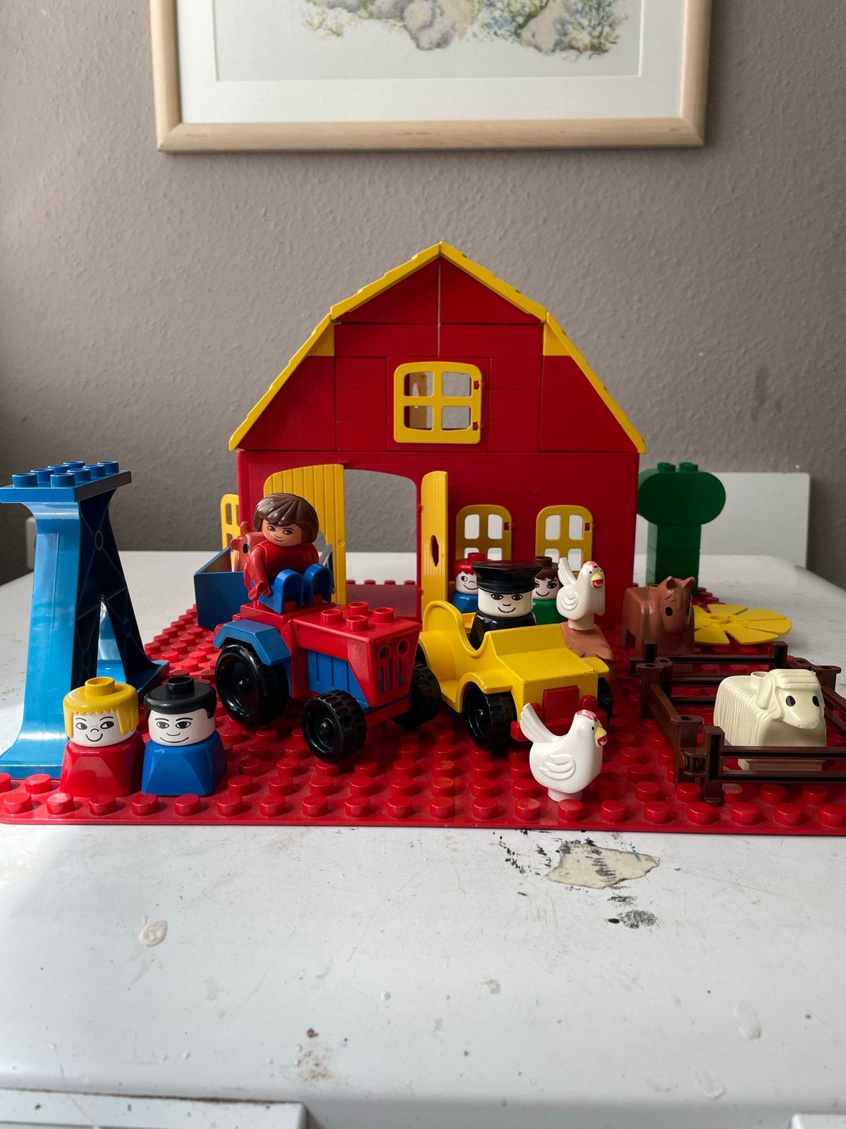 Lego Duplo Boerderij Set vintage jaren 80, Gebruikt, Ophalen of Verzenden, Duplo, Inclusief minifiguren