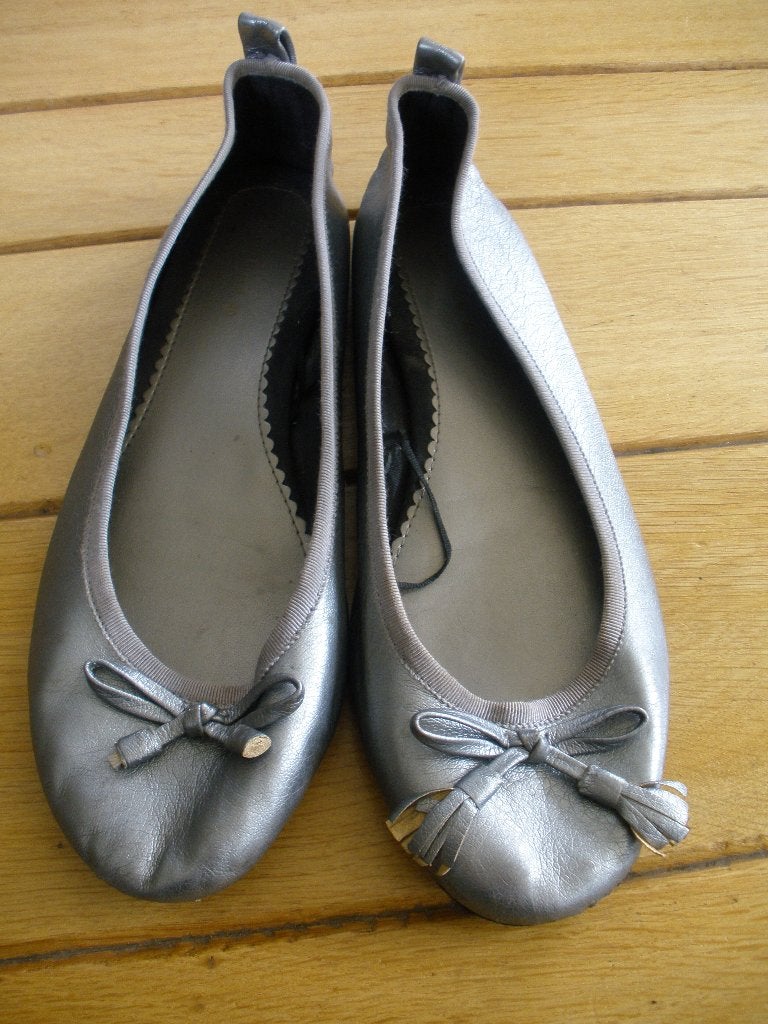 Ballerina's zilver grijs maat 40, Ophalen of Verzenden, Zo goed als nieuw, Grijs