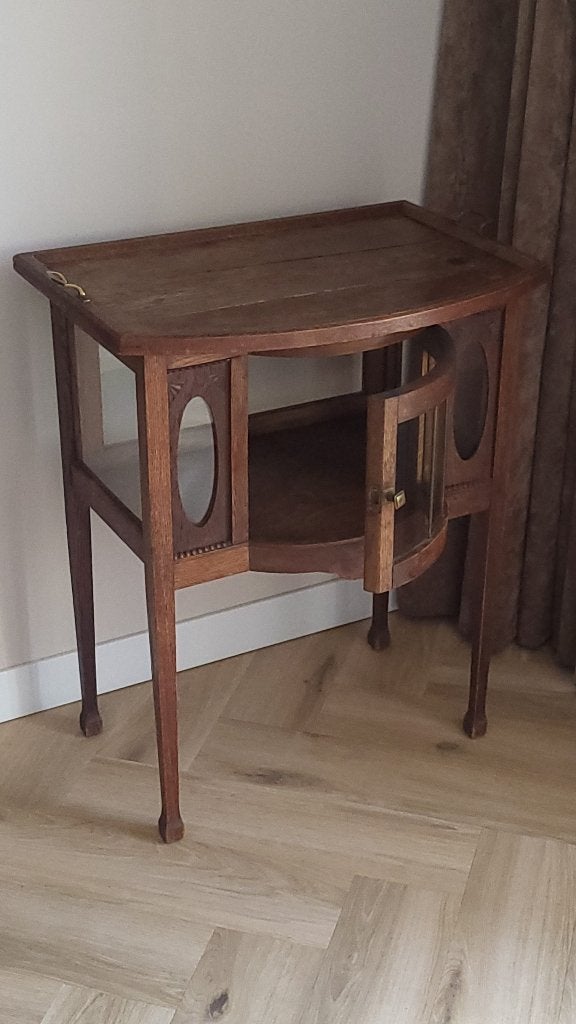 Antieke Butlertafel Kast Dumbwaiter Display drankkast, Antiek en Kunst, Ophalen of Verzenden