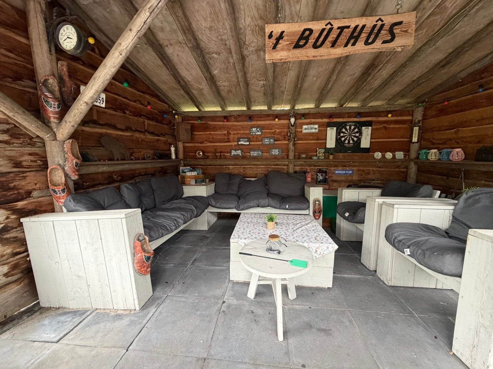 Steigerhouten loungeset, Ophalen, Gebruikt, Steigerhout, 8 zitplaatsen