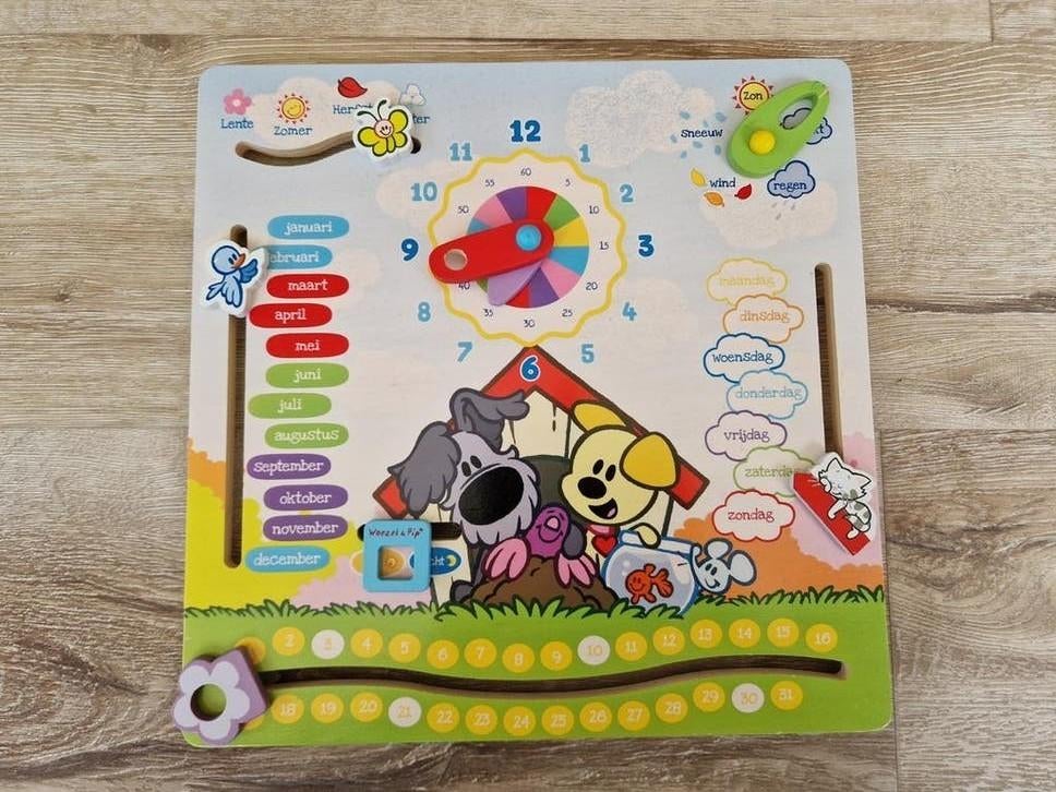 Houten Woezel & Pip educatief bord, Ophalen of Verzenden, Gebruikt, Taal en Lezen