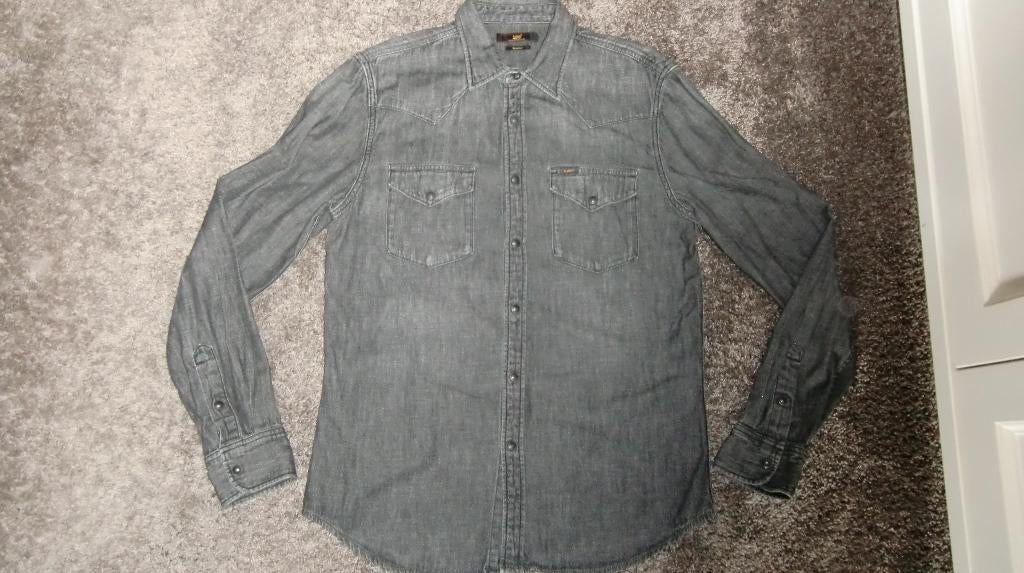 Spijkeroverhemd  Lee  maat M, Zwart, Zo goed als nieuw, Lee, Halswijdte 39/40 (M)