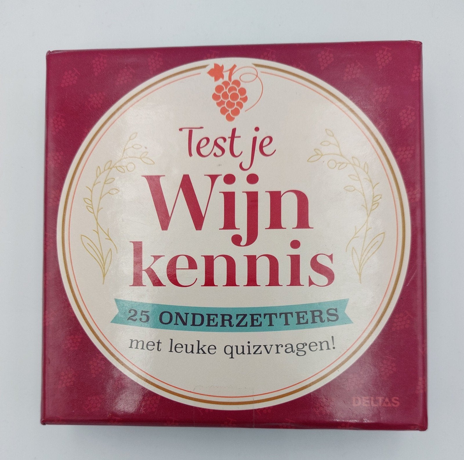 Test je Wijnkennis - 25 Onderzetters met Quizvragen, Drie of vier spelers, Ophalen of Verzenden, Zo goed als nieuw, Deltas