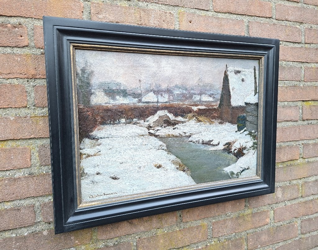 DAVID SCHULMAN , 1881-1966 WINTER, Antiek en Kunst, Kunst | Schilderijen | Klassiek, Doek, Impressionistisch, Ophalen of Verzenden
