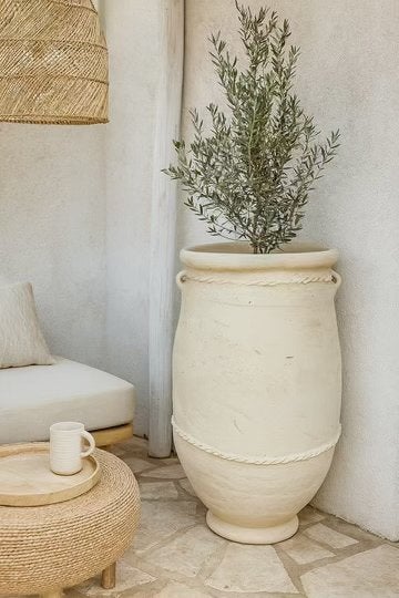 Unieke Marokkaanse Terracotta Pot - 100 cm hoog, Ophalen, 40 cm of meer, Rond, Terracotta