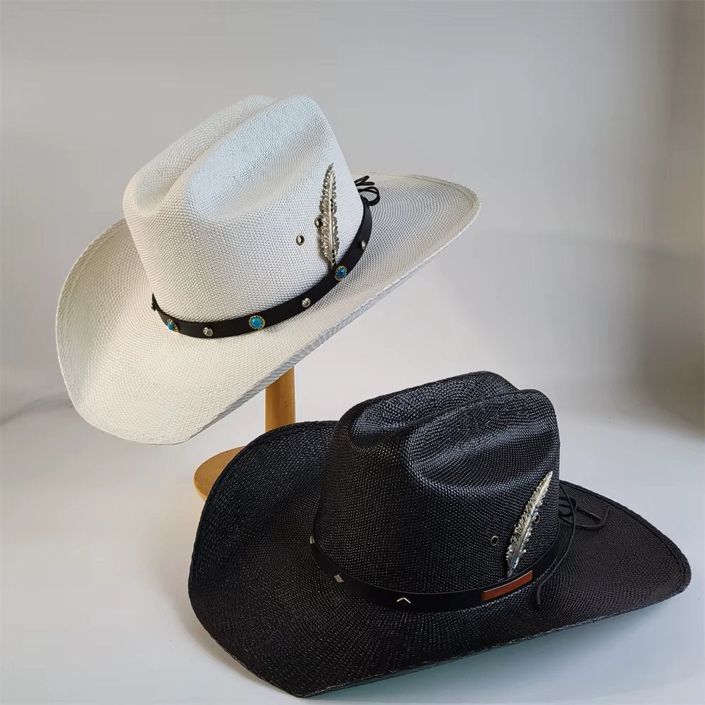 Cowboy hoed met veer voor heren en dames, Kleding | Heren, Verzenden, Nieuw, Hoed