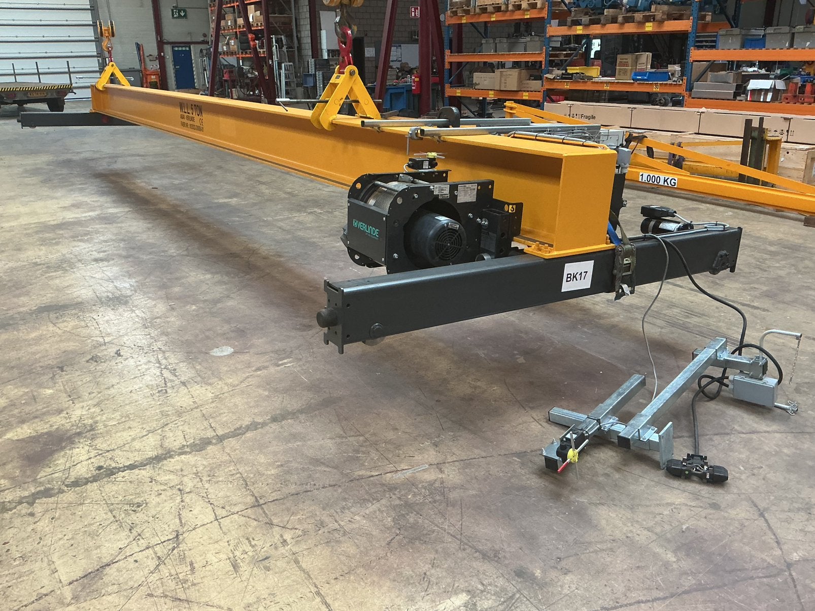 Verlinde 5.000 KG X 9,538 mm 2022 bovenloopkraan, Doe-het-zelf en Verbouw, Lieren en Takels, Ophalen, Zo goed als nieuw, Elektrisch