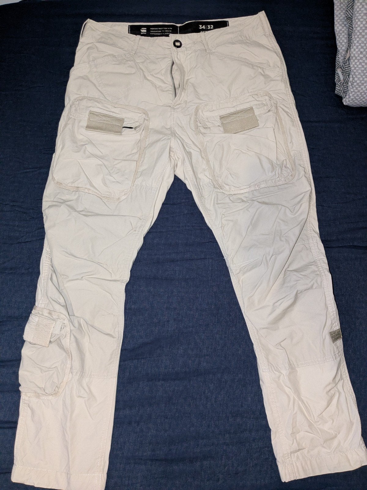 G-Star Raw 3D Regular Tapered Cargo Broek - Maat 34/32, Ophalen of Verzenden, Zo goed als nieuw, Beige, G-Star Raw