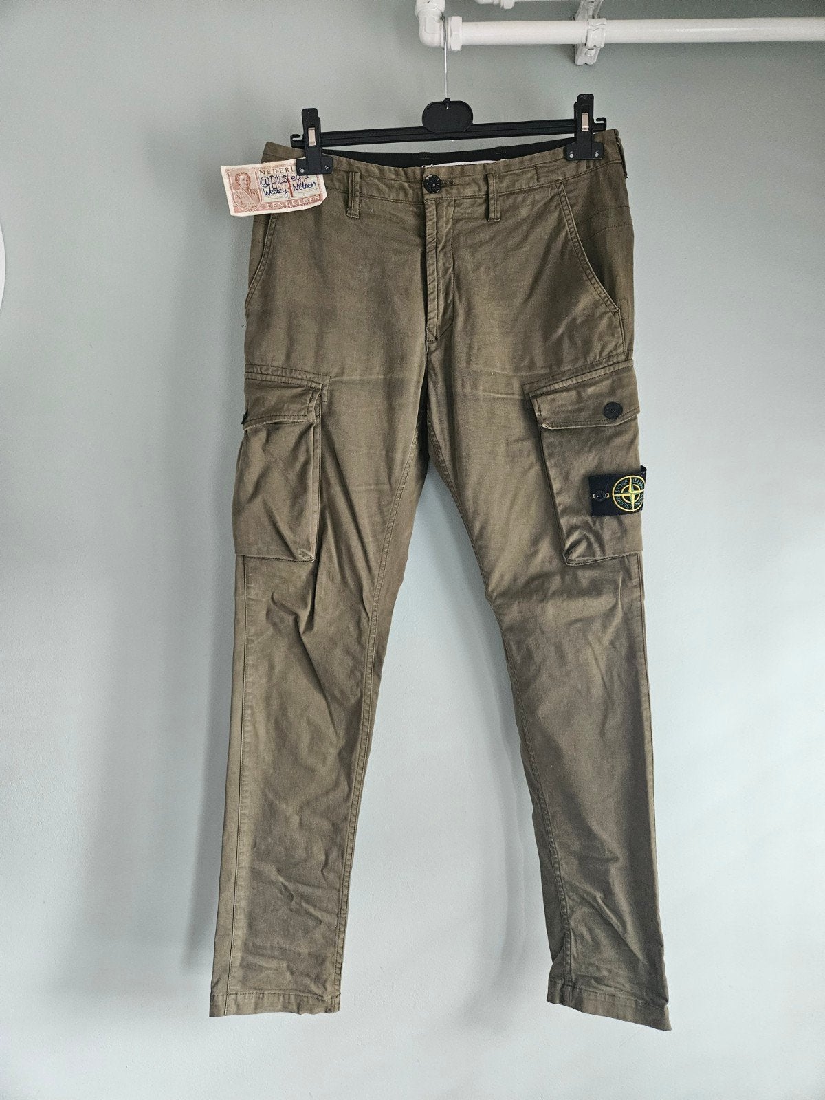 Gedragen Stone Island cargo broek pants army green W 30 W30, Kleding | Heren, Ophalen of Verzenden, Zo goed als nieuw, Groen