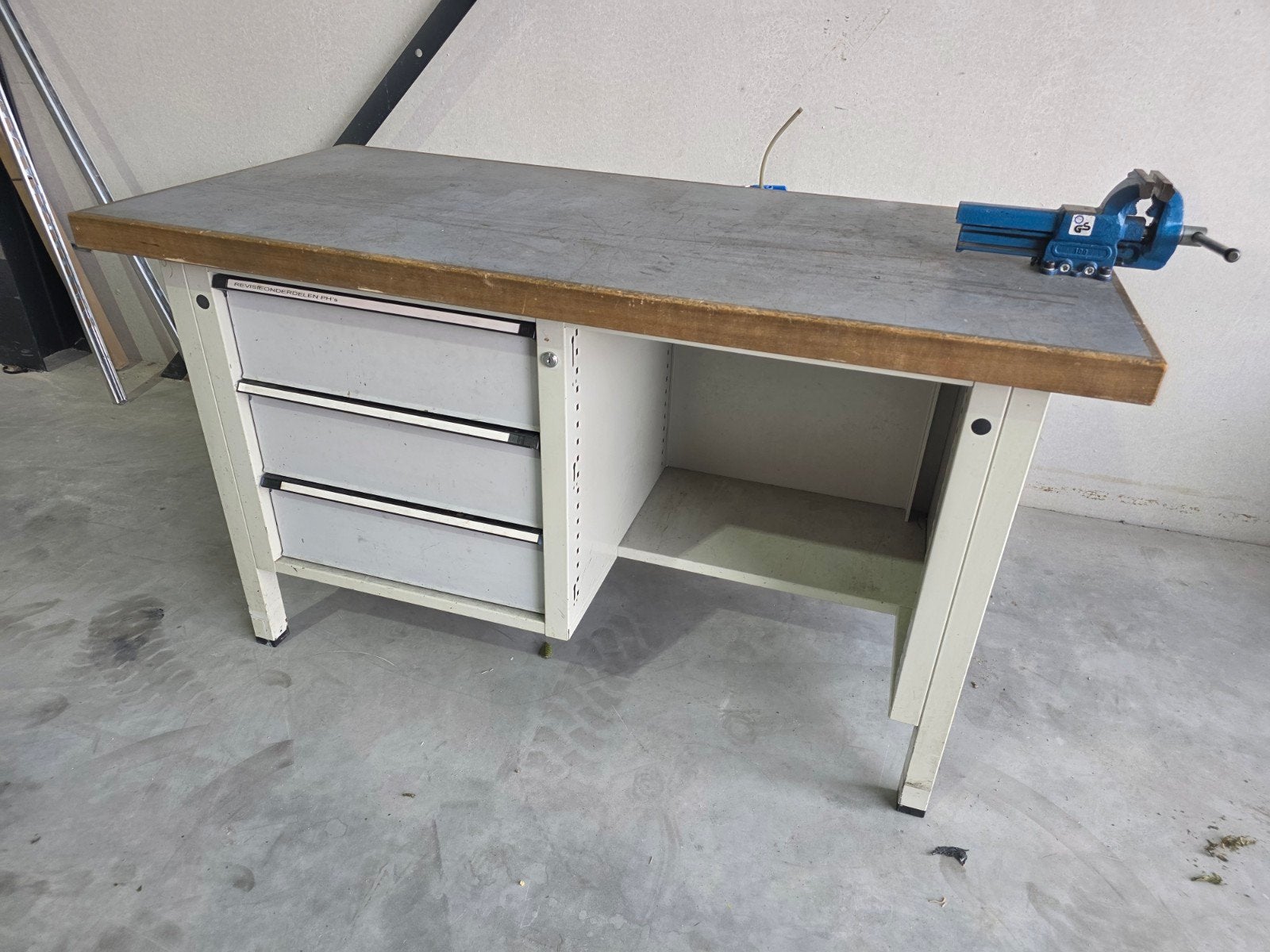 Werkbank met ladenkast, Ophalen, Gebruikt, 120 tot 170 cm