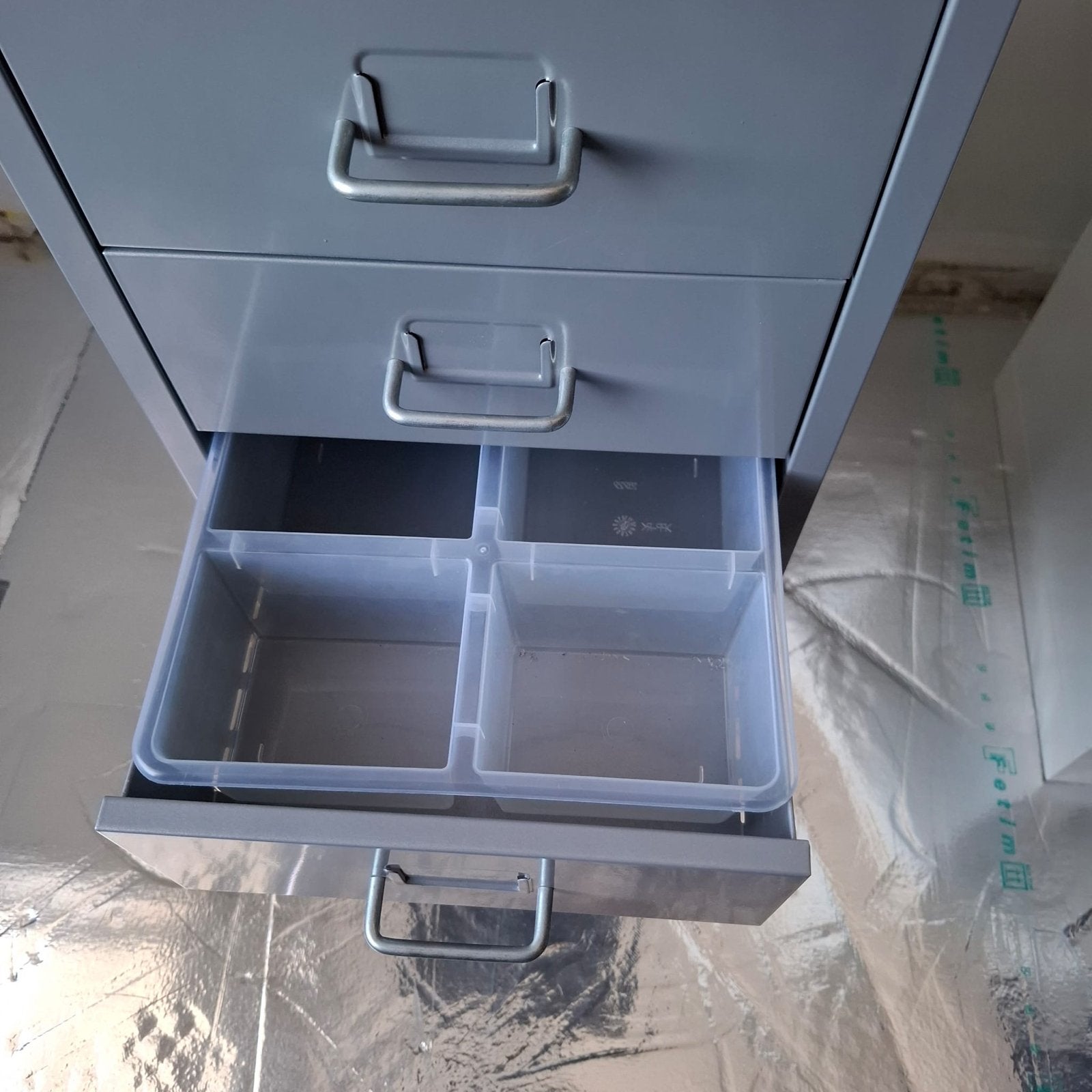 Ladekast met 6 laden - Grijs metaal, Huis en Inrichting, Ophalen, Minder dan 50 cm, Gebruikt, 5 laden of meer