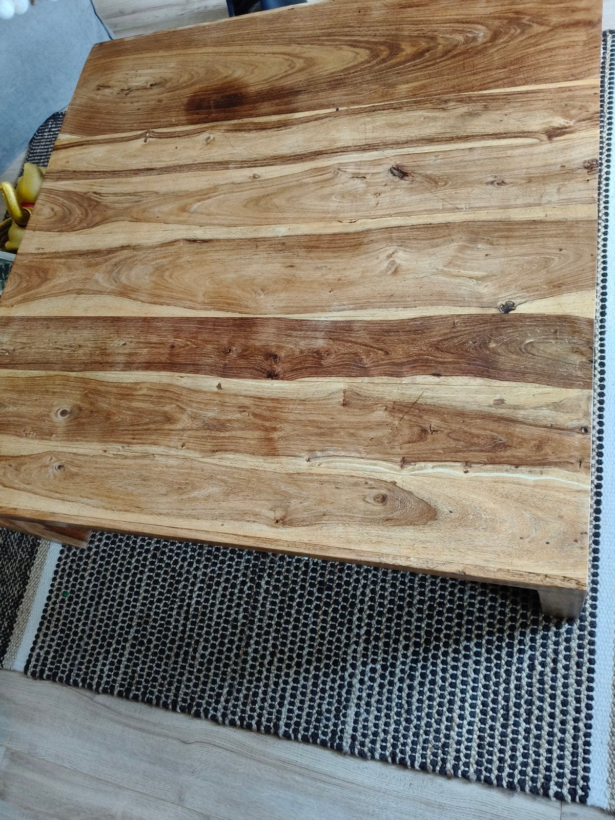 Massief Teakhouten Salontafel - 100x100 cm, Ophalen, Gebruikt, 50 tot 100 cm, 50 tot 100 cm