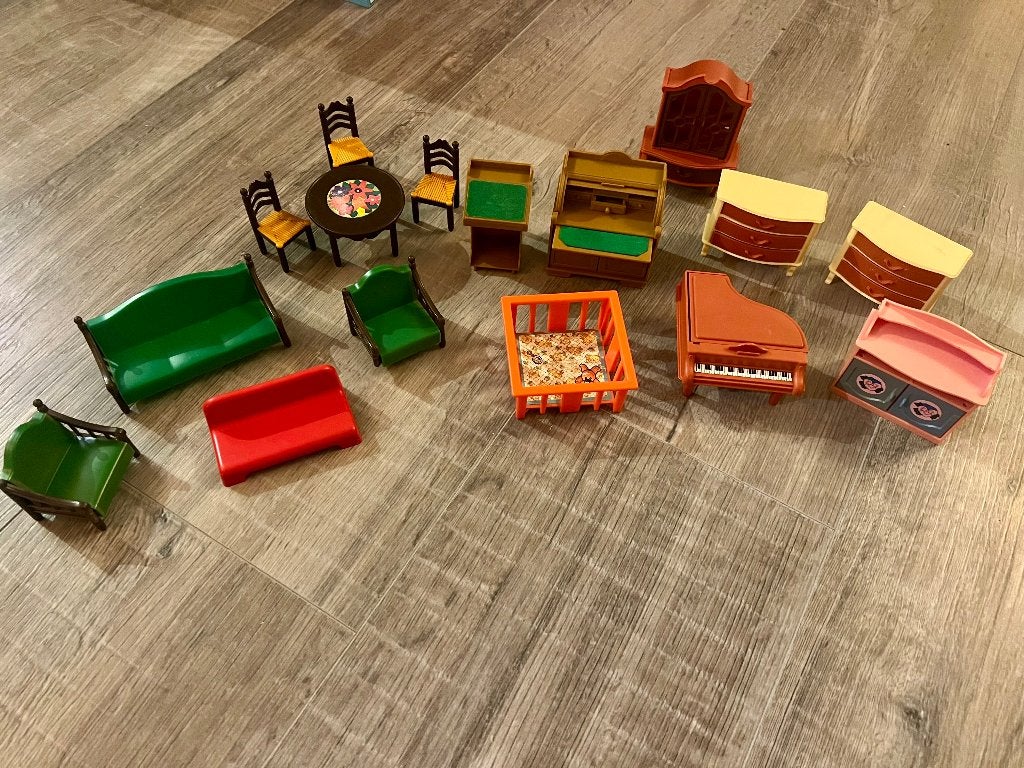 Vintage Jean Hoefler poppenhuis woonkamer meubilair meubels, Verzamelen, Ophalen of Verzenden, Gebruikt, Gebruiksvoorwerp