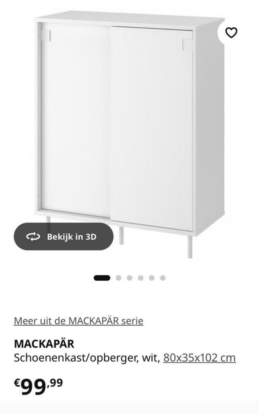 MACKAPAR schoenenkast, Ophalen, Zo goed als nieuw