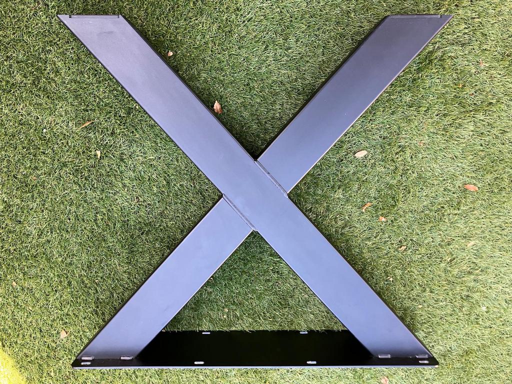 X poten voor eettafel zwart als  nieuw staal, Huis en Inrichting, Tafelonderdelen, Ophalen, Tafelpoot, 50 tot 100 cm, 50 tot 100 cm
