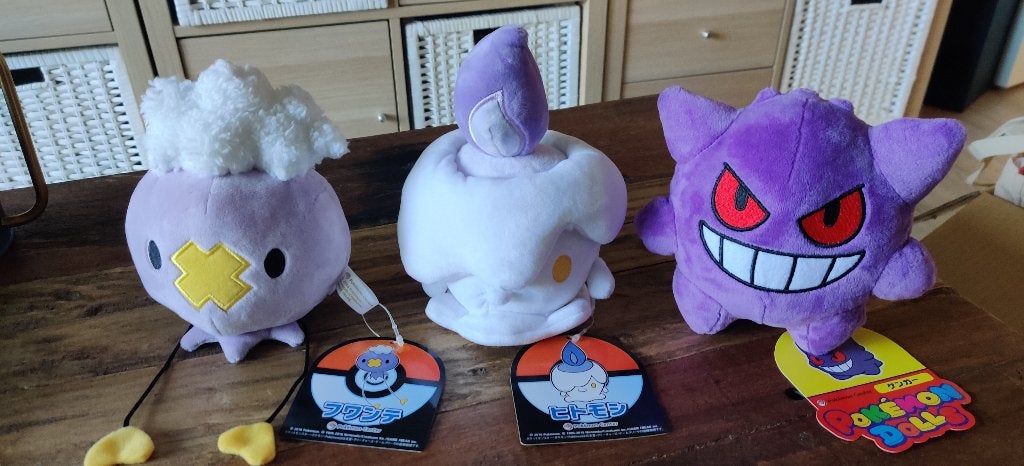 Pokemon Center knuffels Drifloon, Litwick, Gengar, Overige merken, Overige typen, Nieuw, Ophalen of Verzenden