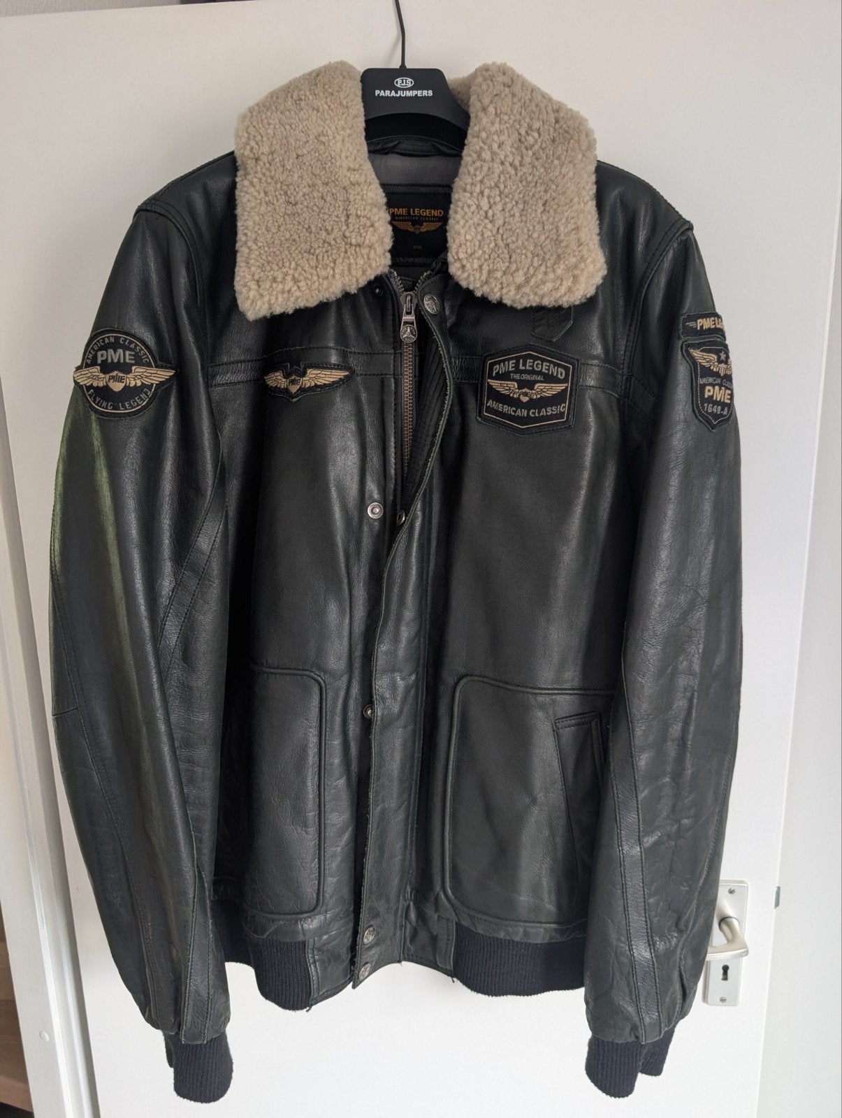 PME Legend Leren Jas met Bontkraag - Maat XXXL, Kleding | Heren, Jassen | Winter, Zwart, Overige maten, Ophalen of Verzenden, Zo goed als nieuw