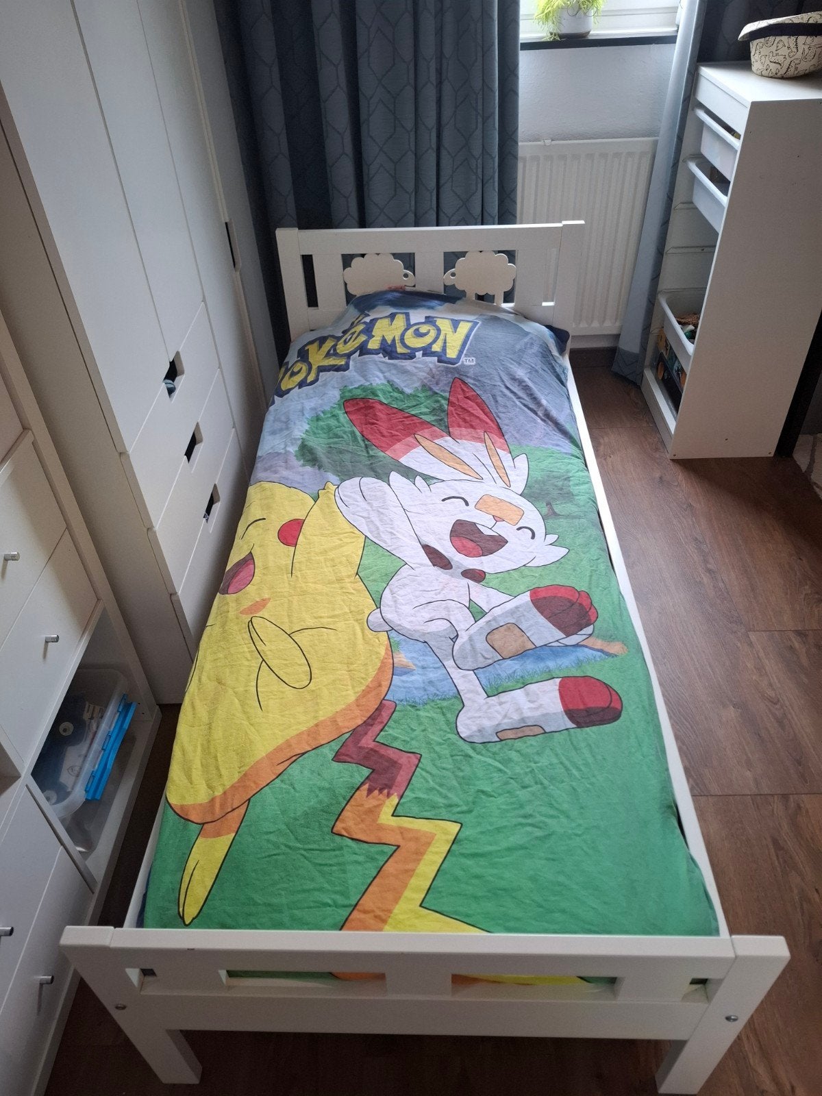 IKEA Kritter kinderbed met lattenbodem en matras, Ophalen, Gebruikt, Wit, 190 cm of minder