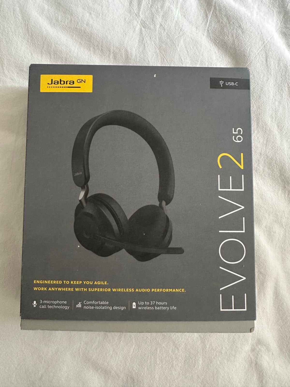 Jabra Evolve2 65 Draadloze Headset met Microfoon ongebruikt, Bluetooth, Nieuw, Ophalen of Verzenden, Over-ear