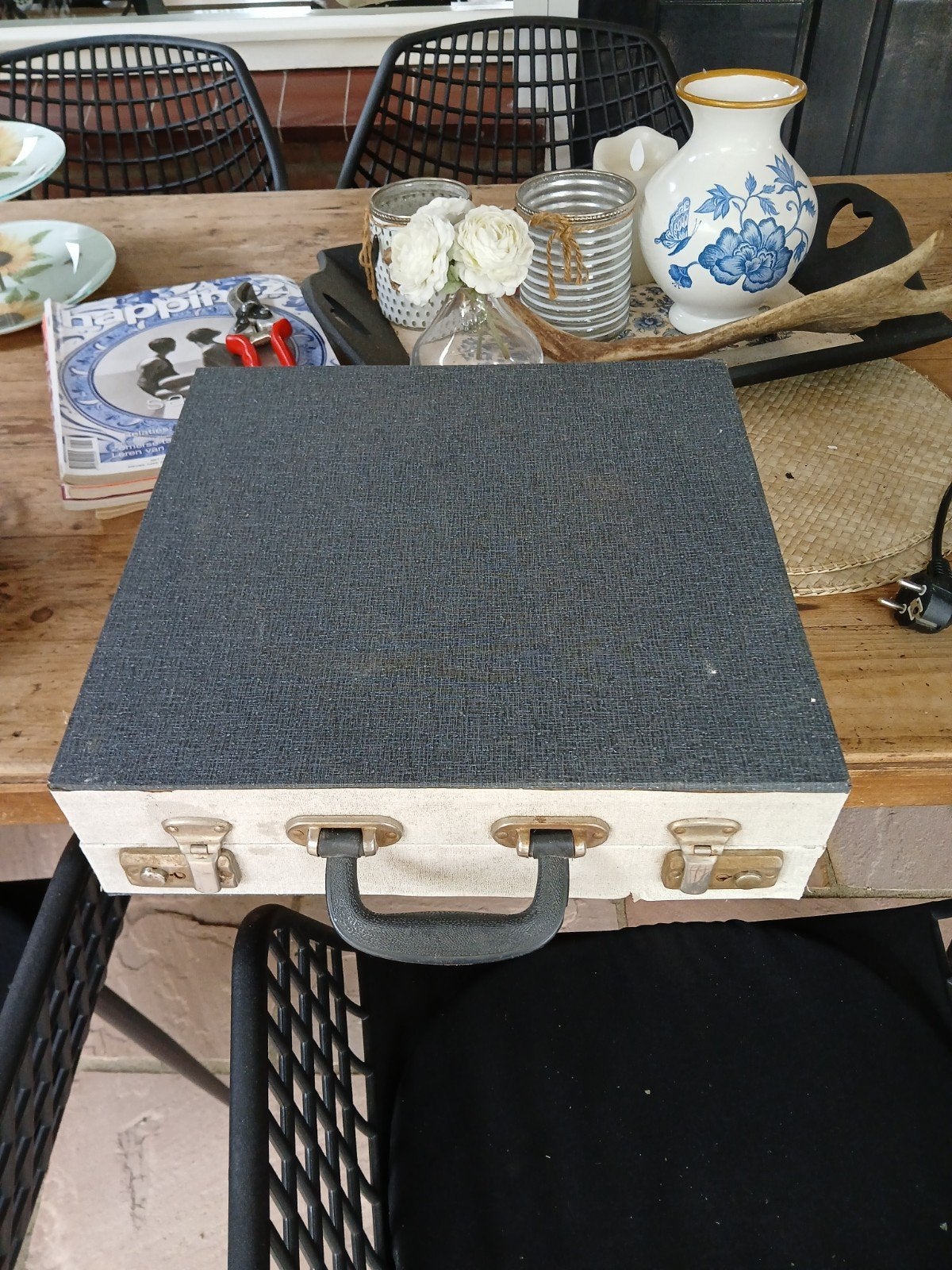 Vintage Platenkoffer - Stijlvolle Opbergoplossing, Muziek en Instrumenten, Ophalen of Verzenden, Gebruikt, Overige instrumenten