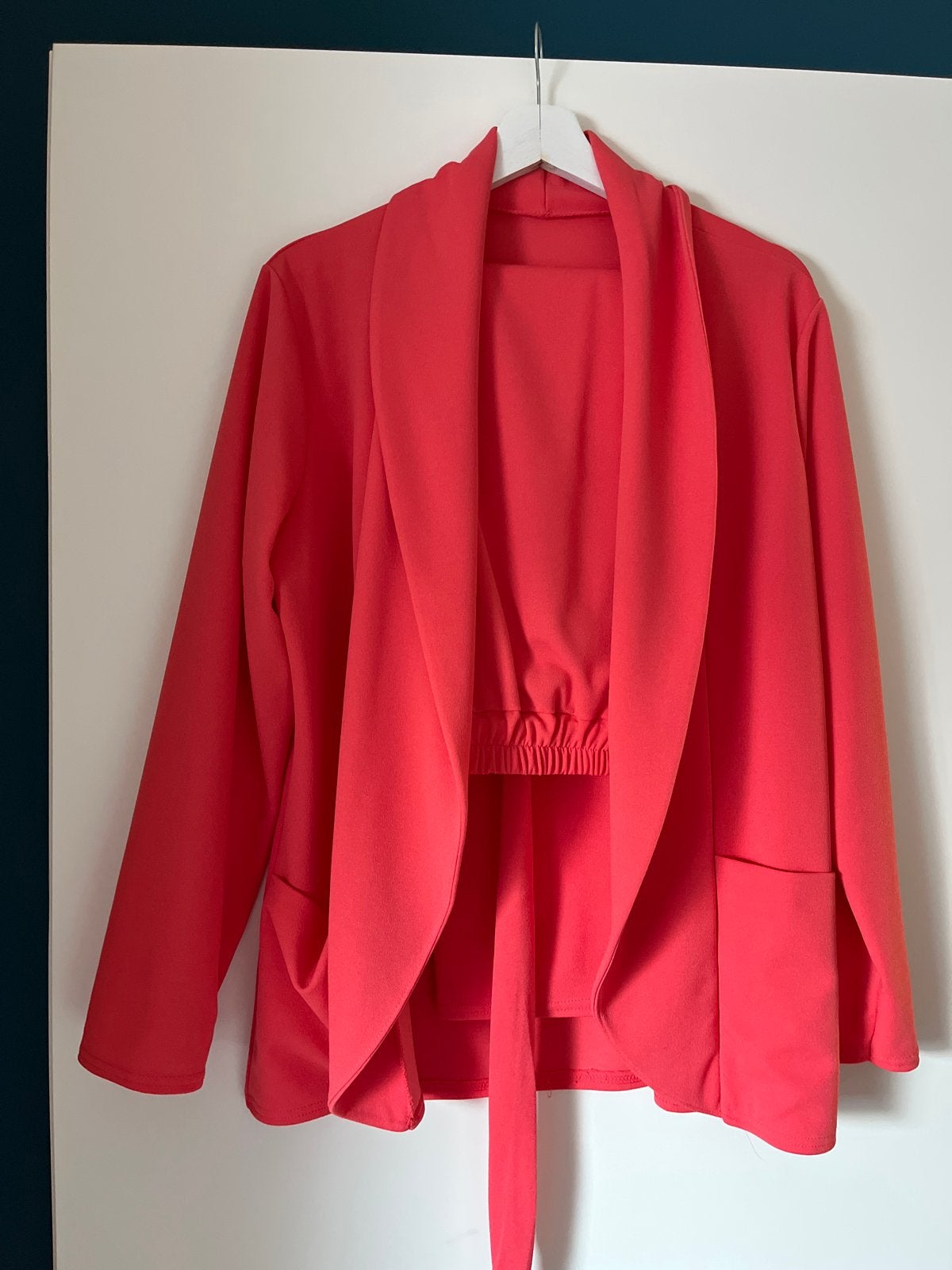 Stijlvolle Fuchsia Blazer en Enkelbroek Set, Maat 42/44 (L), Ophalen of Verzenden, Driekwart, Roze