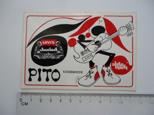 sticker oud PITO Levis mode winkel vintage Levi's jaren 70, Verzenden, Zo goed als nieuw, Bedrijf of Vereniging