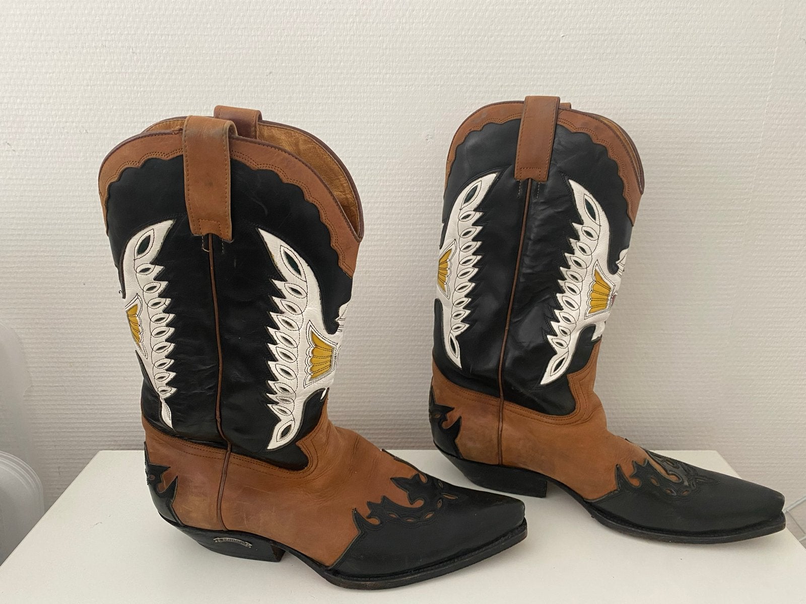 Vintage Sendra Heren Cowboy Laarzen - Maat 46, Ophalen of Verzenden, Gedragen, Bruin, Boots