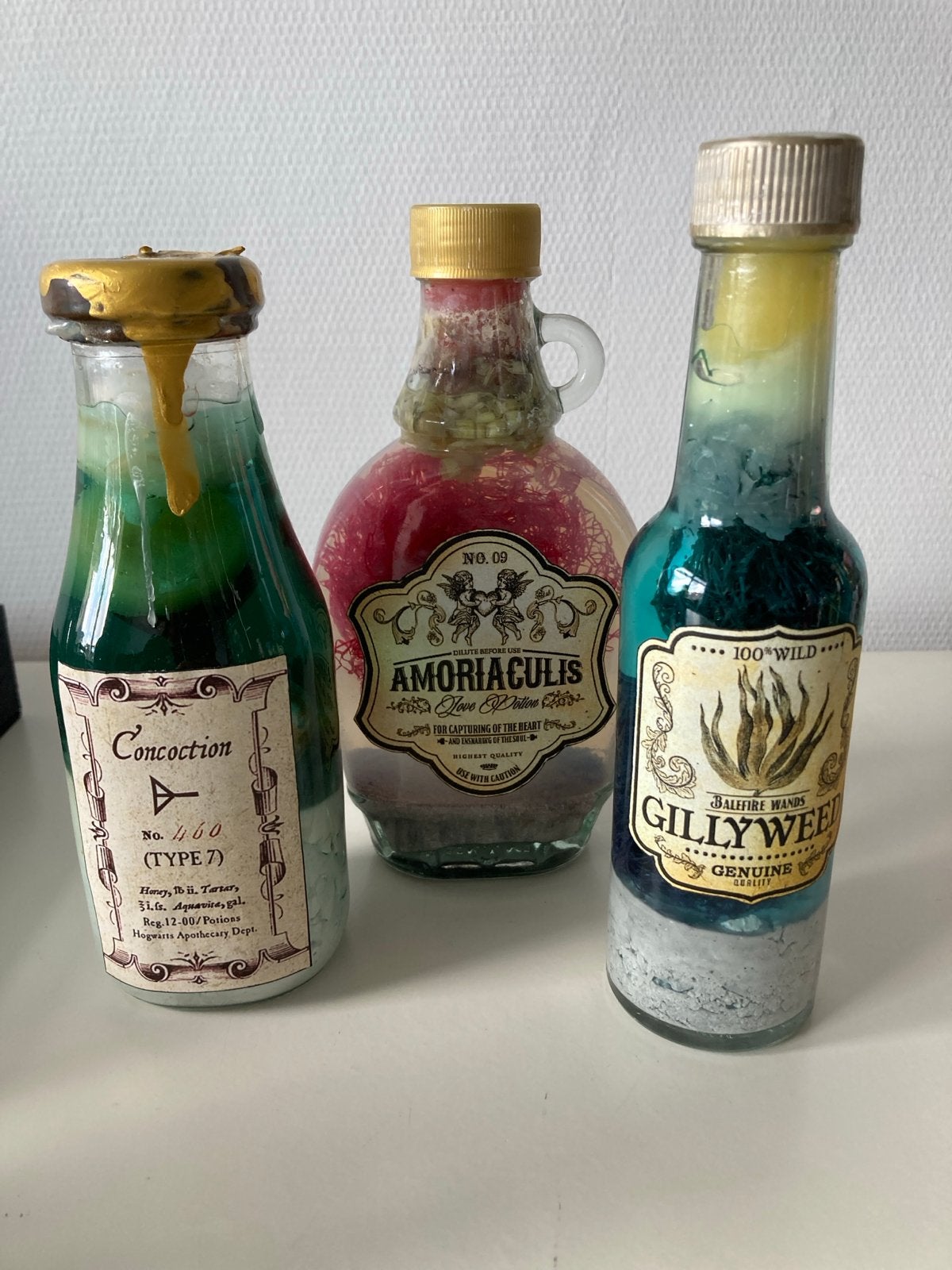 Harry Potter Potions - Amortentia, Gillyweed, Concoction, Ophalen of Verzenden, Zo goed als nieuw, Replica