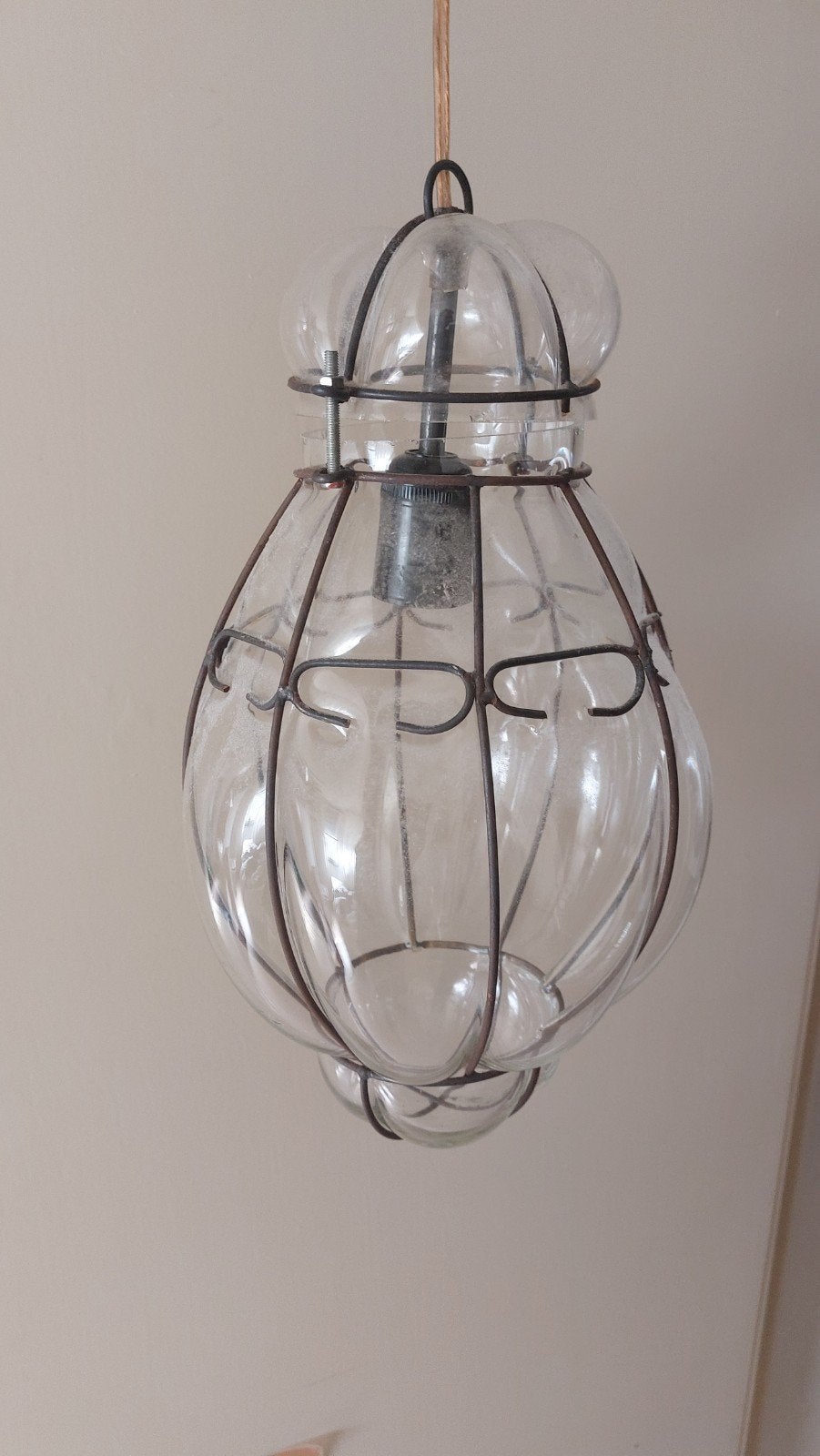 Venitiaanse Hanglamp - Vintage Glas en Metaal, Ophalen
