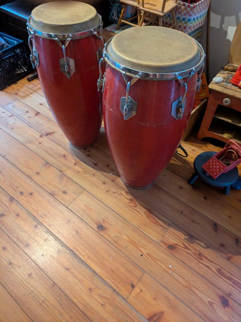 Te koop , twee houten Conga's merk Meinl, Muziek en Instrumenten, Ophalen of Verzenden, Trommel