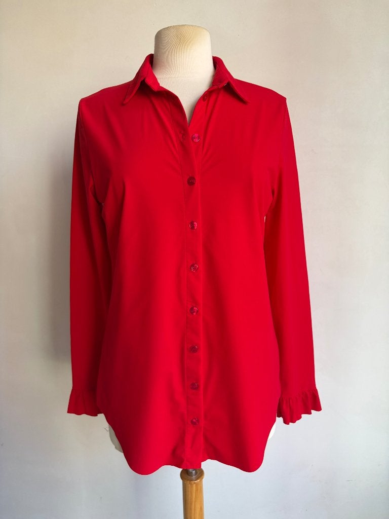 helena hart blouse maat s travelstof rood, Verzenden, Helena Hart, Zo goed als nieuw, Maat 36 (S)