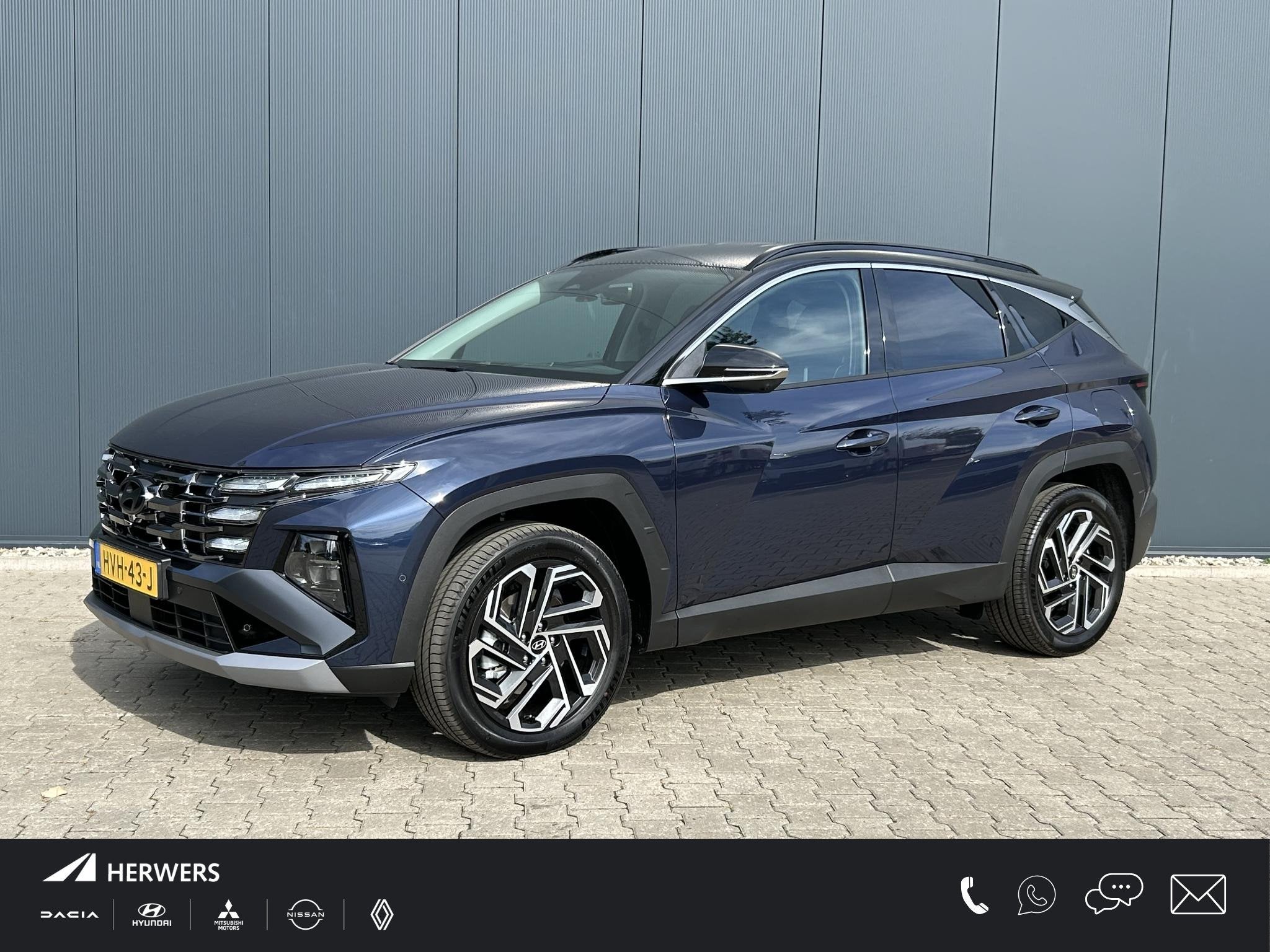 Hyundai Tucson 1.6 T-GDI HEV Premium / Leder / 360 Camera /, Auto's, Euro 6, 4 cilinders, 1360 kg, Blauw