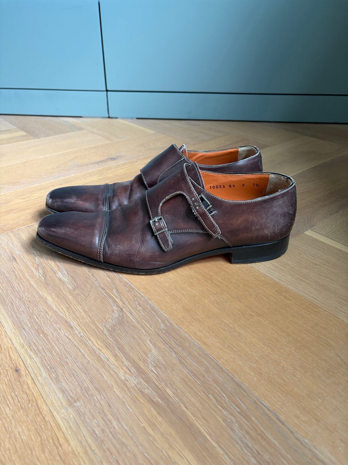 Bruine gespschoenen van Santoni, Kleding | Heren, Ophalen, Gedragen, Bruin, Gespschoenen
